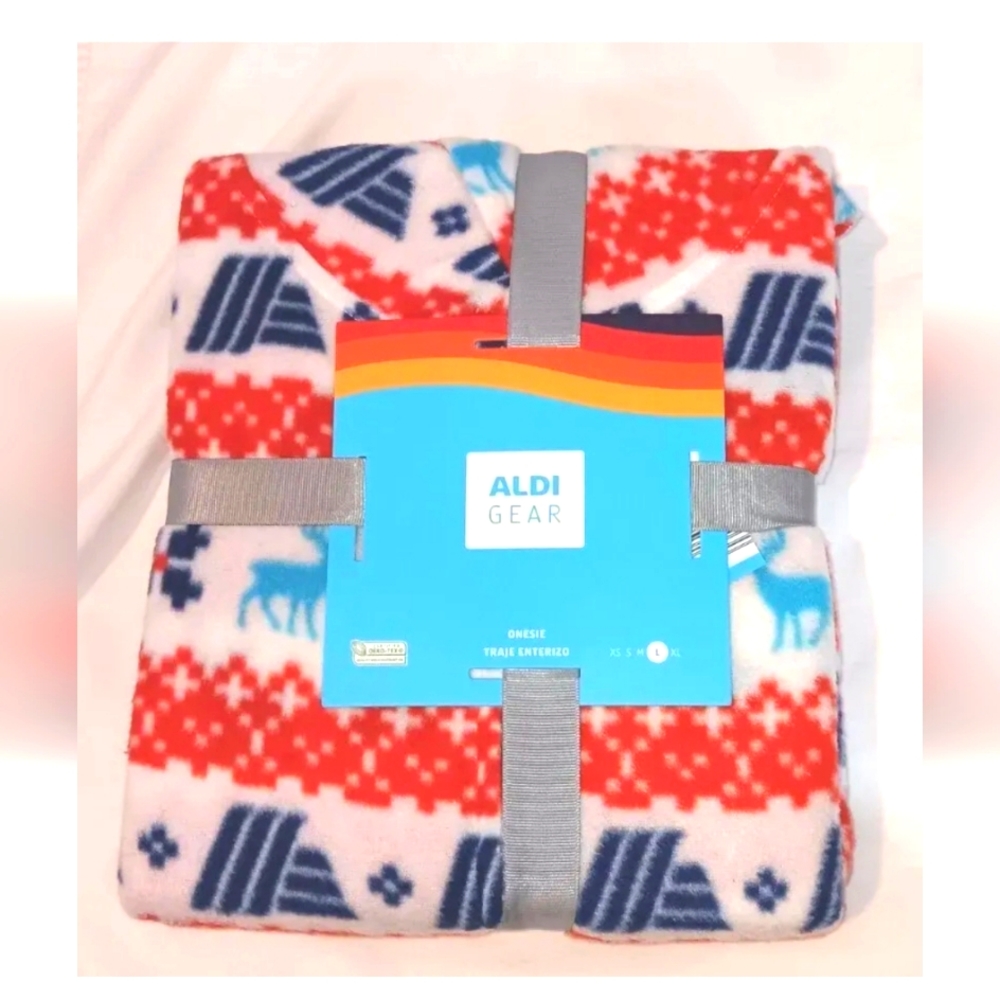 Aldi Gear 1 Piece Pajamas Size Large Holiday Christmas Winter New NWT